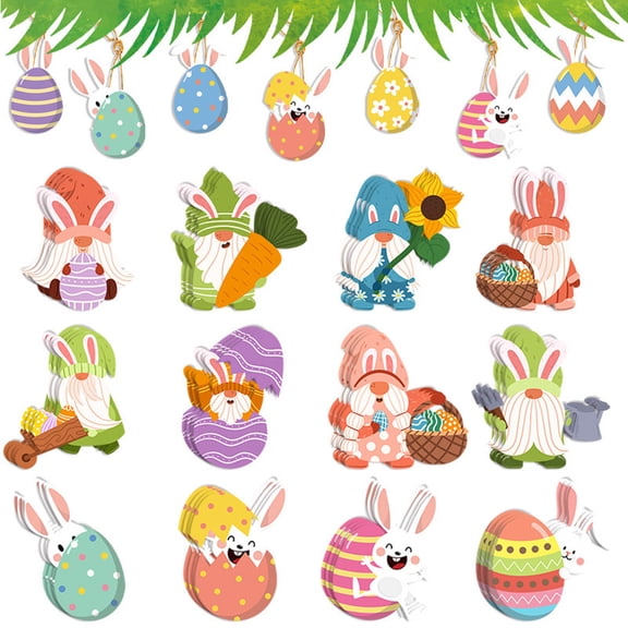 Dianli 8Pc Easter Tree Ornaments Colorful Hanging Egg Decorations for Easter Tree Basket Crafts Party Favors Spring Decor Pastel Hanging Ornaments Home Holiday Decor