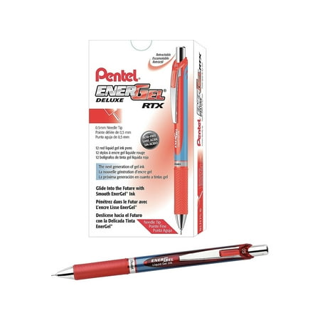 UPC: 0072512231920 | Pentel EnerGel Deluxe RTX Retractable Gel Pens Fine Point Red 816146