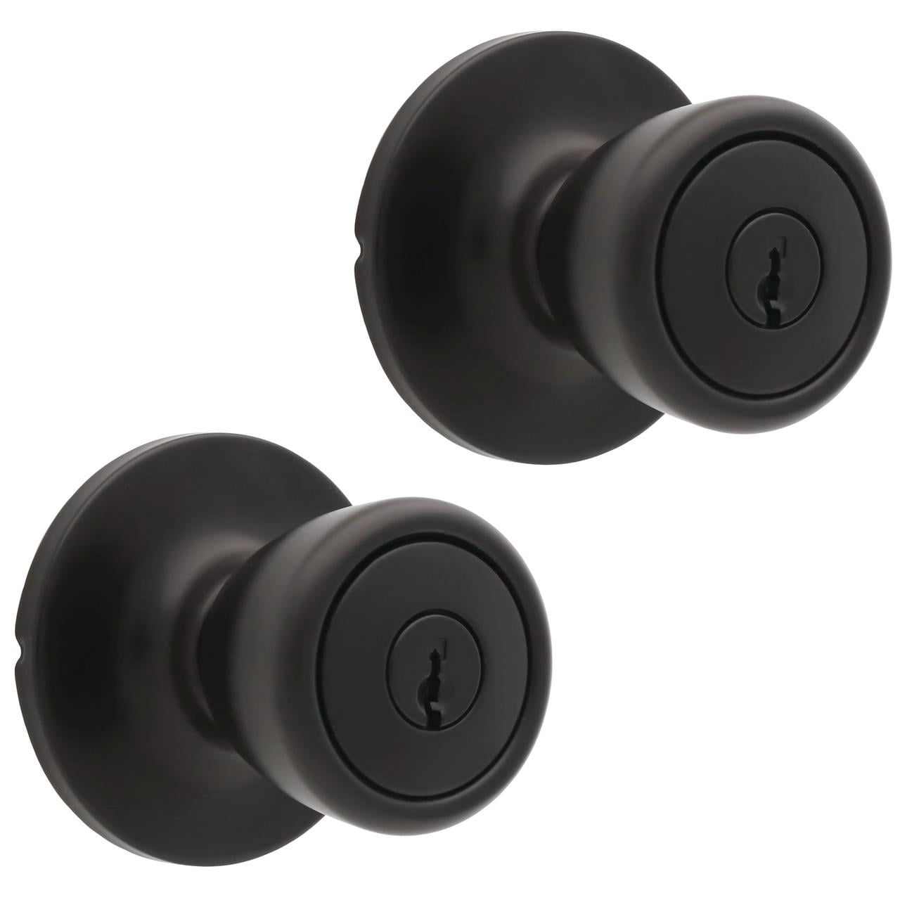 Lokhaus Keyed Entry Tulip Doorknob Matte Black 2 Count