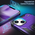 thumbnail image 2 of Designed for iPhone 14 Case, Military Grade Protective Phone Case Cover with Enhanced Metal Ring Kickstand [Support Magnet Mount] Compatible with iPhone 14 6.1, Purple, 2 of 5