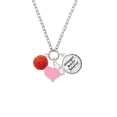 thumbnail image 2 of Delight Jewelry Resin Basketball - Light Pink Heart Nurse Strong Zoe Necklace, 2 of 4