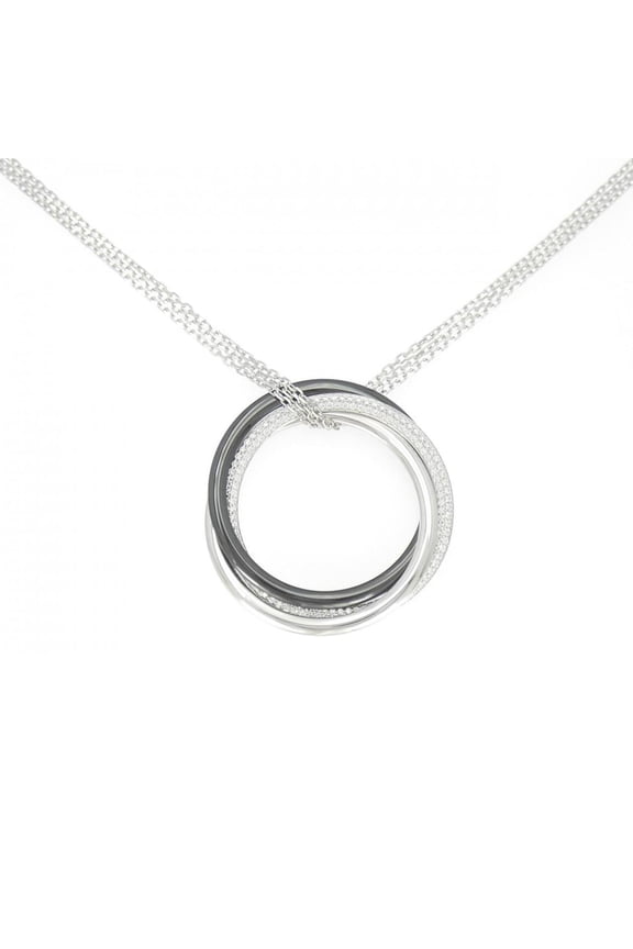 Pre-Owned Cartier Trinity Black and White Pendant Necklace (Good)