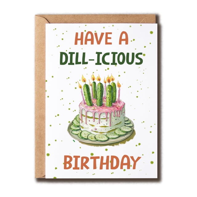 Tarjeta de cumpleaños SMHGifts con juego de palabras de pepinillo 13 x 18 cm
