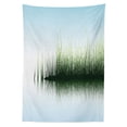 thumbnail image 3 of Ambesonne Nature Tablecloth Rectangular Table Cover, Spring Time Sunset Lake, 60"x90", Blue and Green, 3 of 4
