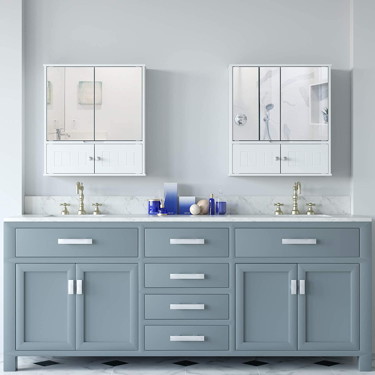 Bathroom Mirror Cabinet, Wall Mounted Storage Cabinet Medicine Cabinet –  homfafurniture