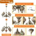 thumbnail image 5 of Turkish Moroccan Chandelier 5-Globes Pendant Hanging Light Exquisite Tiffany Style Mosaic Lamp for Home Ambient Lighting, 5 of 6