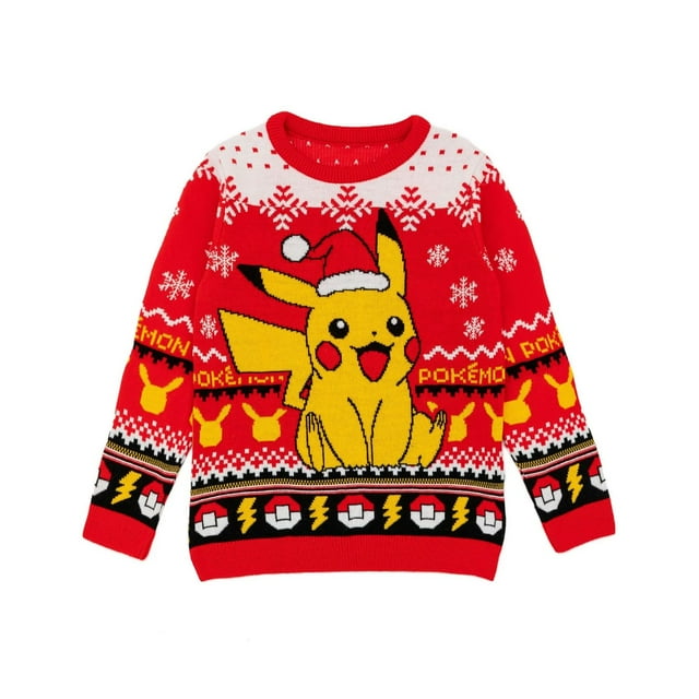 Pokemon Boys/Girls Pikachu Knitted Ugly Christmas Sweaters