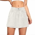 thumbnail image 2 of SEMPAI Womens Summer Mini Denim Skort High Waisted A-Line Stretchy Jean Skirts Trendy Casual Denim Shorts with Pockets, 2 of 5