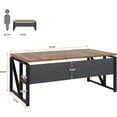 thumbnail image 2 of Tribesigns 63-In Computer Desk with Storage Shelf, Home Office Desk Writing Table for Workstation, Steel Leg, Cabinet not Included (Walnut & Black, 63-inch-with-Shelf), 2 of 5