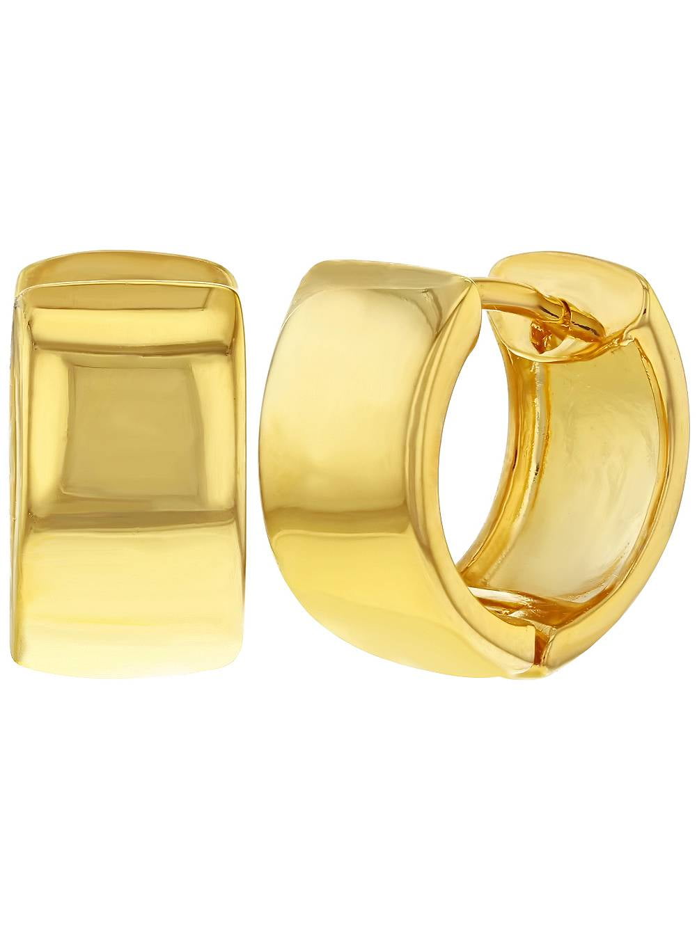 In Season Jewelry - 18k Gold Plated Comfortable Plain Wide Hoop