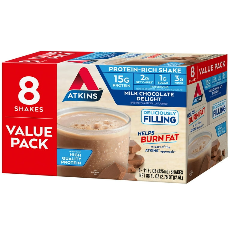 Atkins Gluten Free Protein-Rich Shake, Milk Chocolate Delight