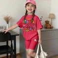 thumbnail image 4 of CCRFTGI 250th Anniversary Summer Outfits for Kids Girls 10-12 Patriotic Cute 2 Piece Outfits Activewear July 4th Celebration Happy America 250 T Shirt and Biker Shorts Clothing Sets Red 5-6 Years, 4 of 6