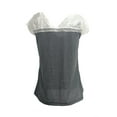 thumbnail image 5 of Blotona Women's Crochet Lace Tops Basic Short Sleeve V Neck Loose Fitting Summer T-Shirts, 5 of 6