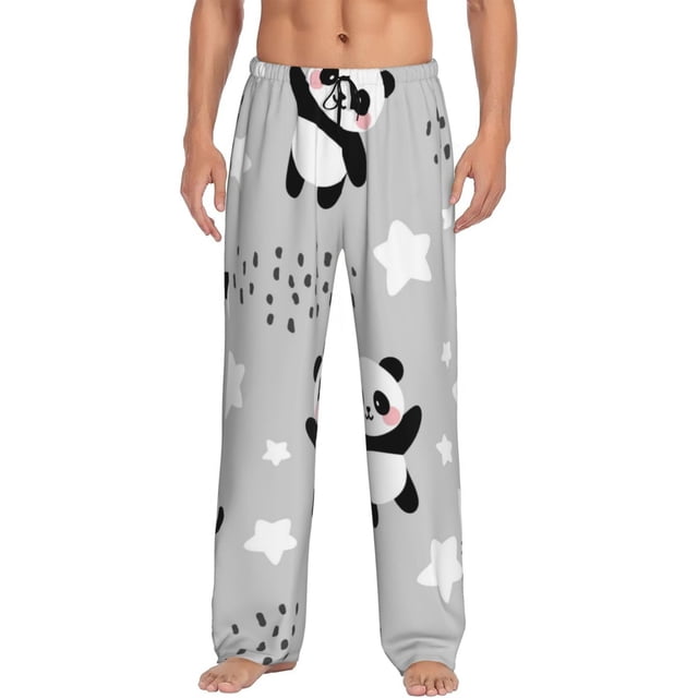 Balery Pandas Pantalones de pijama para hombre, pijama ultraligero, pantalón de descanso-XX-Large