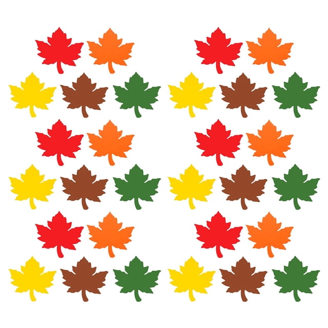 PENIKOKO 60Pcs Fall Maple Leaf Stickers Assorted Color Cardstock for Thanksgiving Bulletin Board Decor
