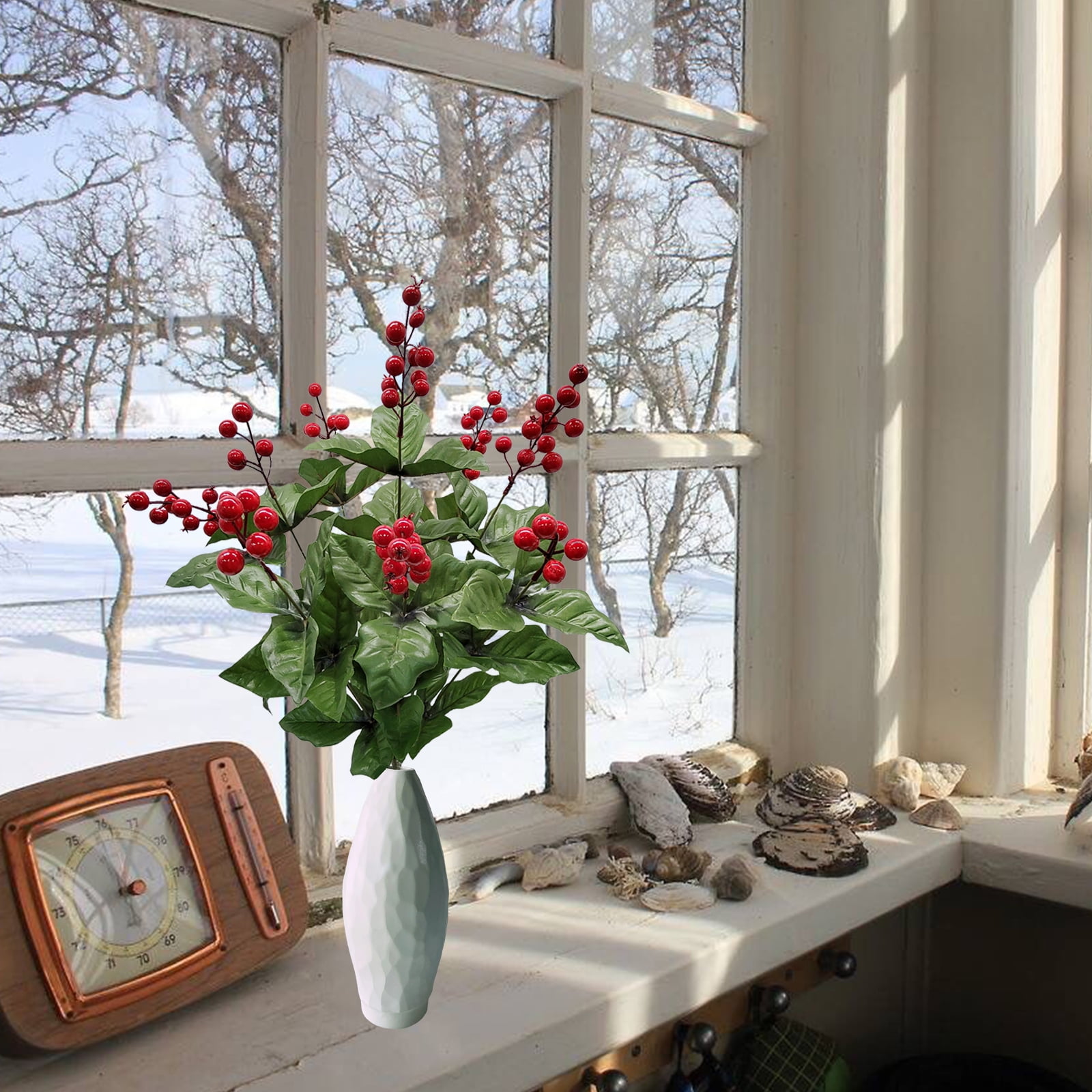 Mainstays 21.5 in Indoor Artificial Berry Bush, Red Color