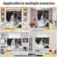 thumbnail image 6 of Black Grey Ombre Kitchen Curtains 96 Inch Length, Abstract Modern Geometric Moire Art Grommet Top Bedroom Living Room Curtains, Light Filtering Cafe Curtain Drapes 2 Panels Set 104''x96'', 6 of 9