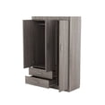 thumbnail image 5 of 3-Door Wardrobe with 2 Drawers, Wood Grain Effect in Gray Contemporary Door Type: Hinged,Wardrobes Features: Lockable,, 5 of 10