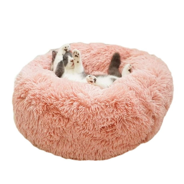 Fymall Luxury Faux Fur Pet Bed For Cats Small Dogs Cuddler Oval Plush Bed Walmart Com
