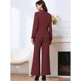 thumbnail image 3 of DARING DIVA Women's Dressy 2 Pieces Office Blazer and Pants Set XS Dark Red, 3 of 6