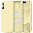 thumbnail image 1 of Funda de Silicona Premium, compatible con MagSafe, a Prueba de Golpes, para iPhone 17 6.3", Amarillo Cremoso, 1 of 7