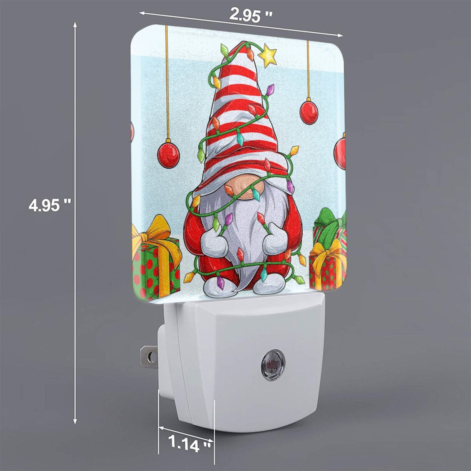 Naloa Funny Christmas Gnome Night Lights Plug into Wall