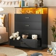 thumbnail image 2 of CalmOasis 4 Drawer Dresser Chest, Modern Chest Organizer with 4 Drawers for Bedroom, LED Lights, Black Finish, 2 of 7