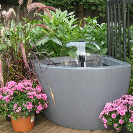 Algreen Hampton 35 Gallon Contemporary Charcoal Patio and Deck Pond Water Feature Kit with Light