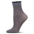 thumbnail image 2 of MeMoi Women's Sheer Ruffle Cuff Ribbed Crew Sock - Womens - Female, 9-11, Navy, 2 of 11