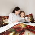 thumbnail image 5 of Feelyou Merry Christmas 01, Gold Bell Twin Comforter Sets, Glitter Stars Dots Print Reversible Bedding Set, Lightweight Room Decor,2-Piece, 5 of 8