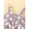 thumbnail image 4 of Bagilaanoe 2pcs Toddler Baby Girl Short Pants Set Flower Print Sleeveless Ruffle Tank Tops + Shorts 6M 12M 18M 24M 3T 4T Summer Outfits, 4 of 8