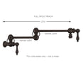 thumbnail image 3 of Whitehaus Collection WHKPFLV3-9550-NT-ORB Vintage III Wall Mount Pot Filler with Lever Handles & a Swivel Aerator - Oil Rubbed Bronze, 3 of 4