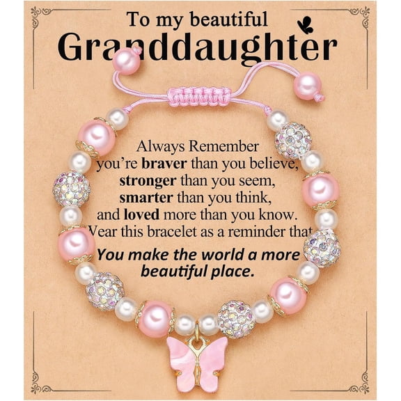 Butterfly Bracelet Gifts for Granddaughter Niece, Cute Jewelry for Birthday Christmas