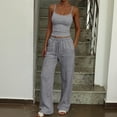 thumbnail image 5 of FNFYFH Women's 2 Piece Lounge Set Ribbed Tank Top and Wide Leg Sweatpants Tracksuit Comfy Matching Sets, 5 of 5