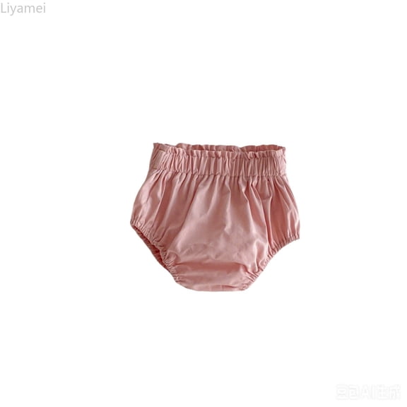 Liyamei Baby Girls Ruffle Waist Shorts with Elastic for Summer Play Size 0-2,Pink