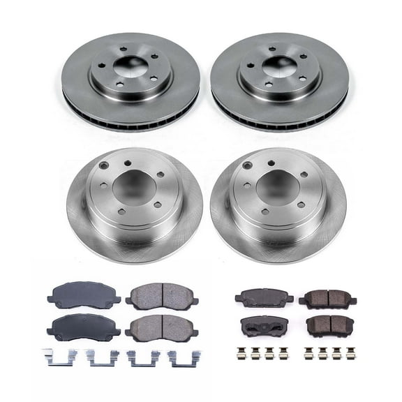 Ultimate Brakes Front and Rear Semi-Metallic Brake Pad and Rotor Kit with Hardware WM81215
