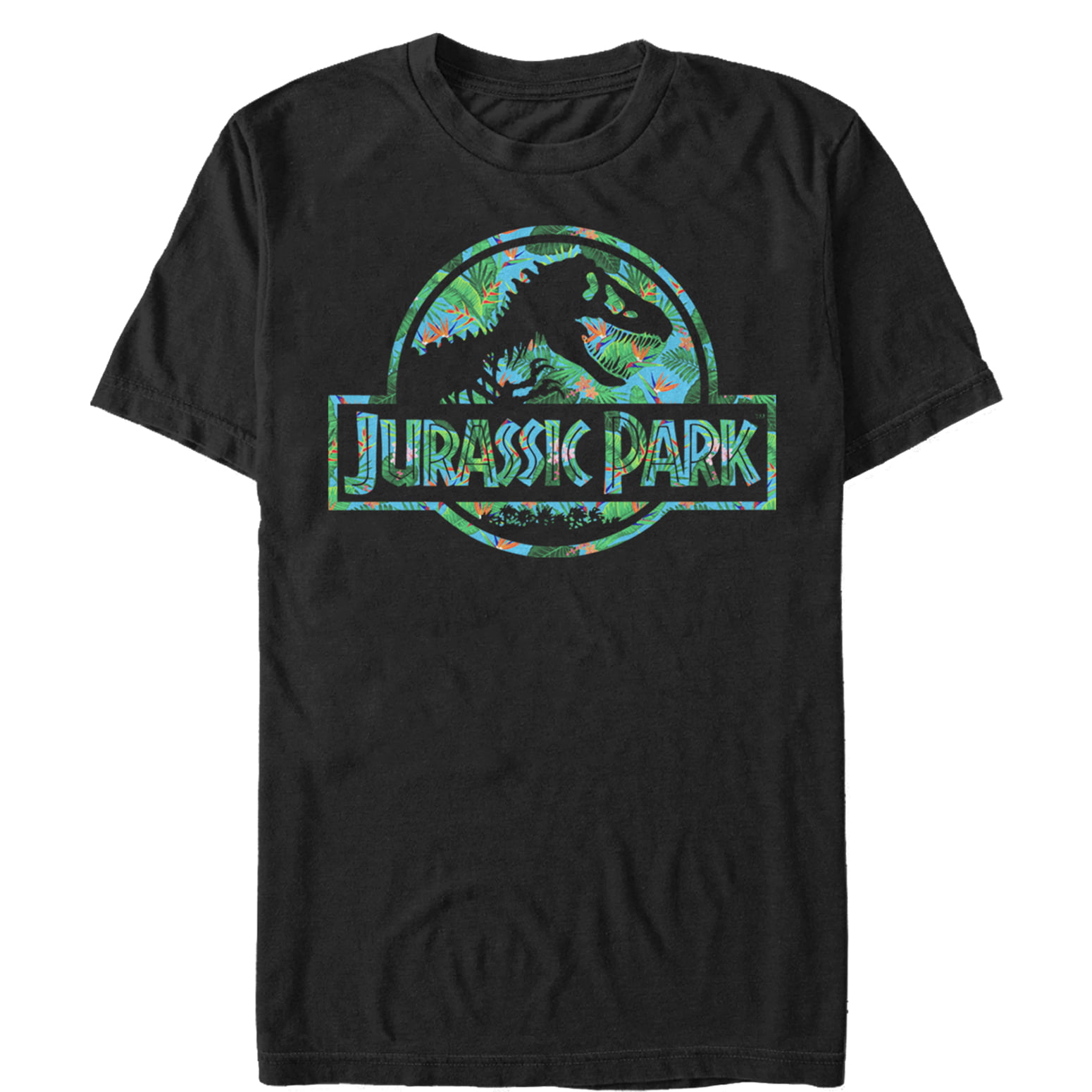 Jurassic Park T Shirt Distressed Movie Logo Official Womens New Black Skinny Fit