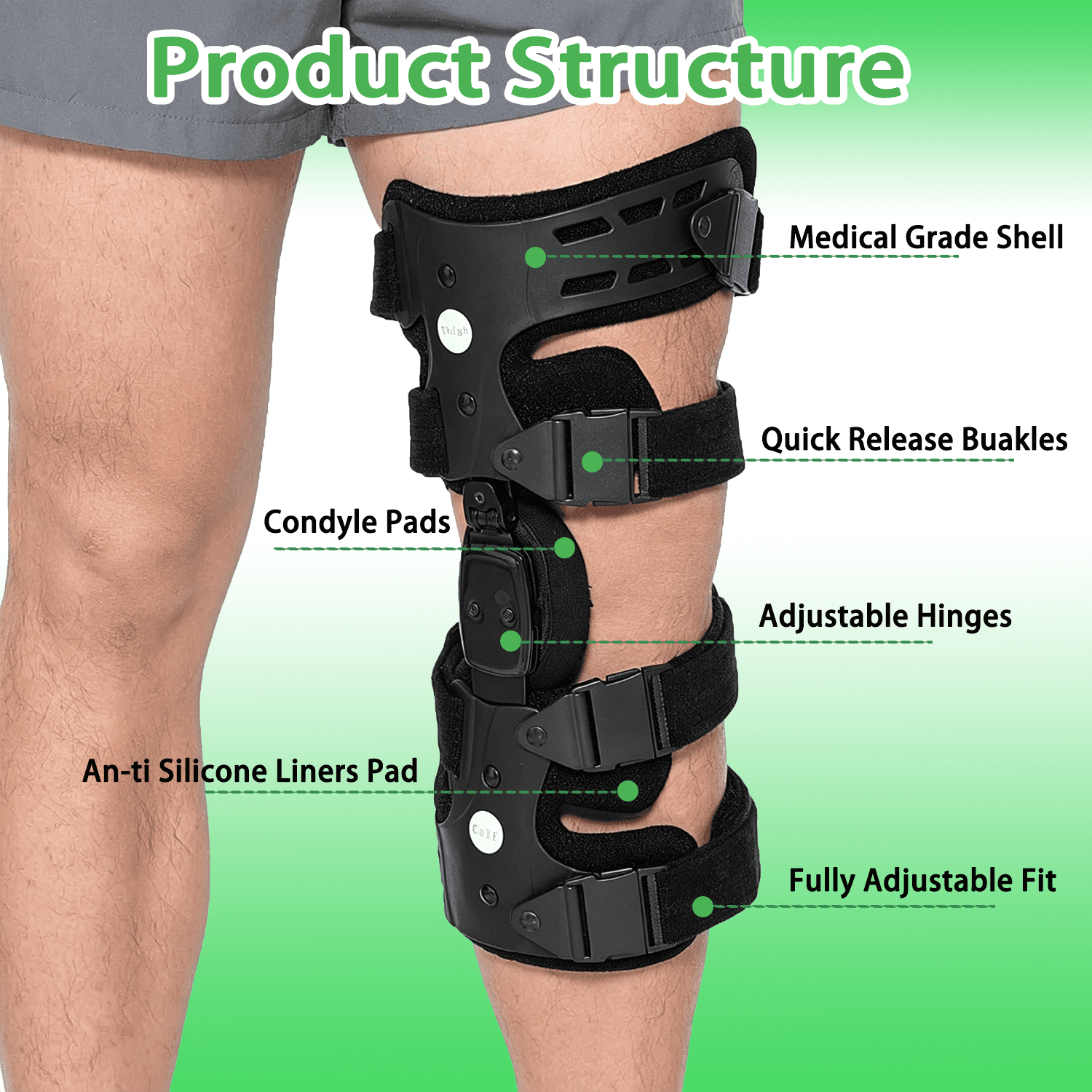 Komzer Lateral OA Unloader Knee Brace for Osteoarthritis, Arthritis Knee Pain Relief, Bone on Bone Joint Degeneration Offloader (Left)