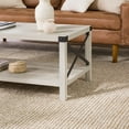Walker Edison Magnolia Metal X Coffee Table, Stone Grey