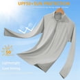 thumbnail image 3 of TACVASEN Men's UPF 50+ Sun Shirts 1/4 Zip Up Fishing Running T-Shirts Lightweight Quick Dry Outdoor Athletic Long Sleeve Tops, Light Gray, L, 3 of 8