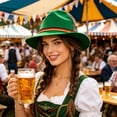 thumbnail image 2 of QSAWXQZ Unisex Bavarian Oktoberfest Hat Wide Brim Fedora Cap for Beer Festival Free Size, 2 of 8