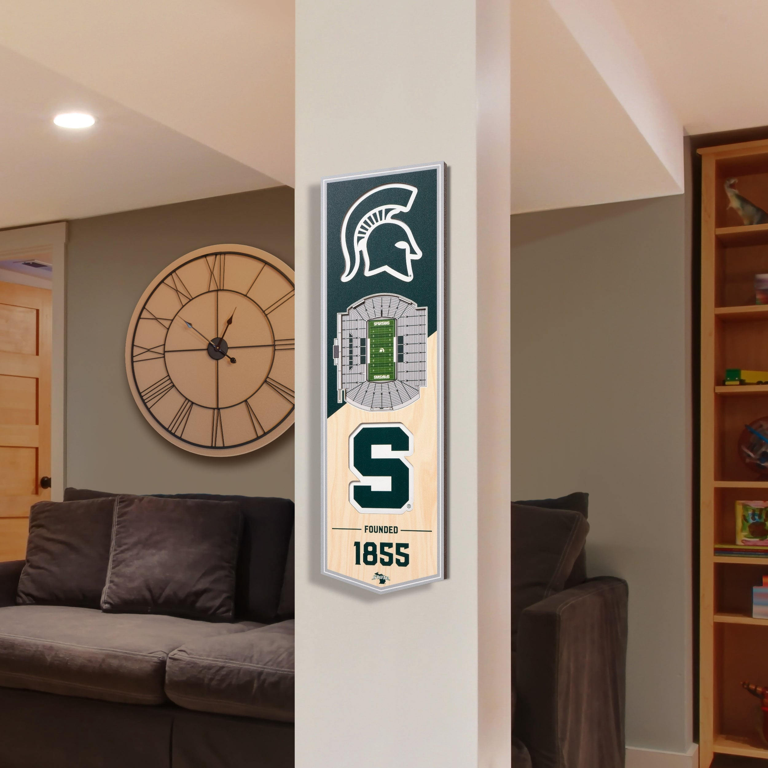 Michigan State Spartans 6'' x 19'' 3D StadiumView Banner