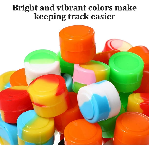  50 Pieces Silicone Wax Containers Non Stick Silicone Wax  Containers Multi Use Storage Jars Oil Concentrate Bottles for Home Kitchen  Travel, Assorted Colors (5 ml) : Beauty & Personal Care