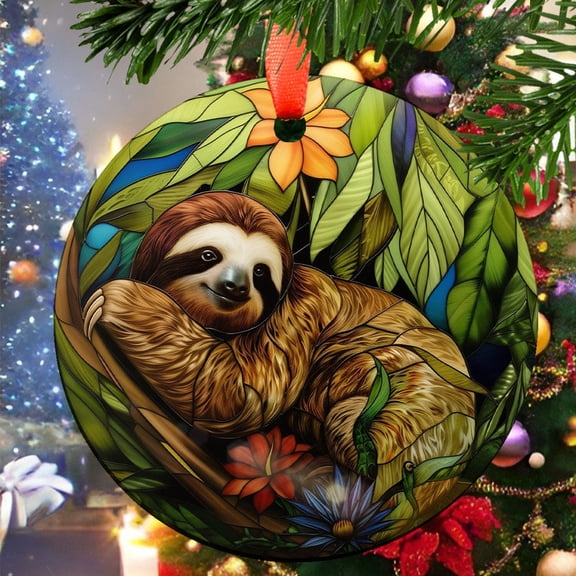 Sloth Christmas Ornament, Ceramic/Acrylic Ornament, Mother’s Day Keepsake, Valentine’s Day Decor, Festival Gift Ornament, Collectible 2025