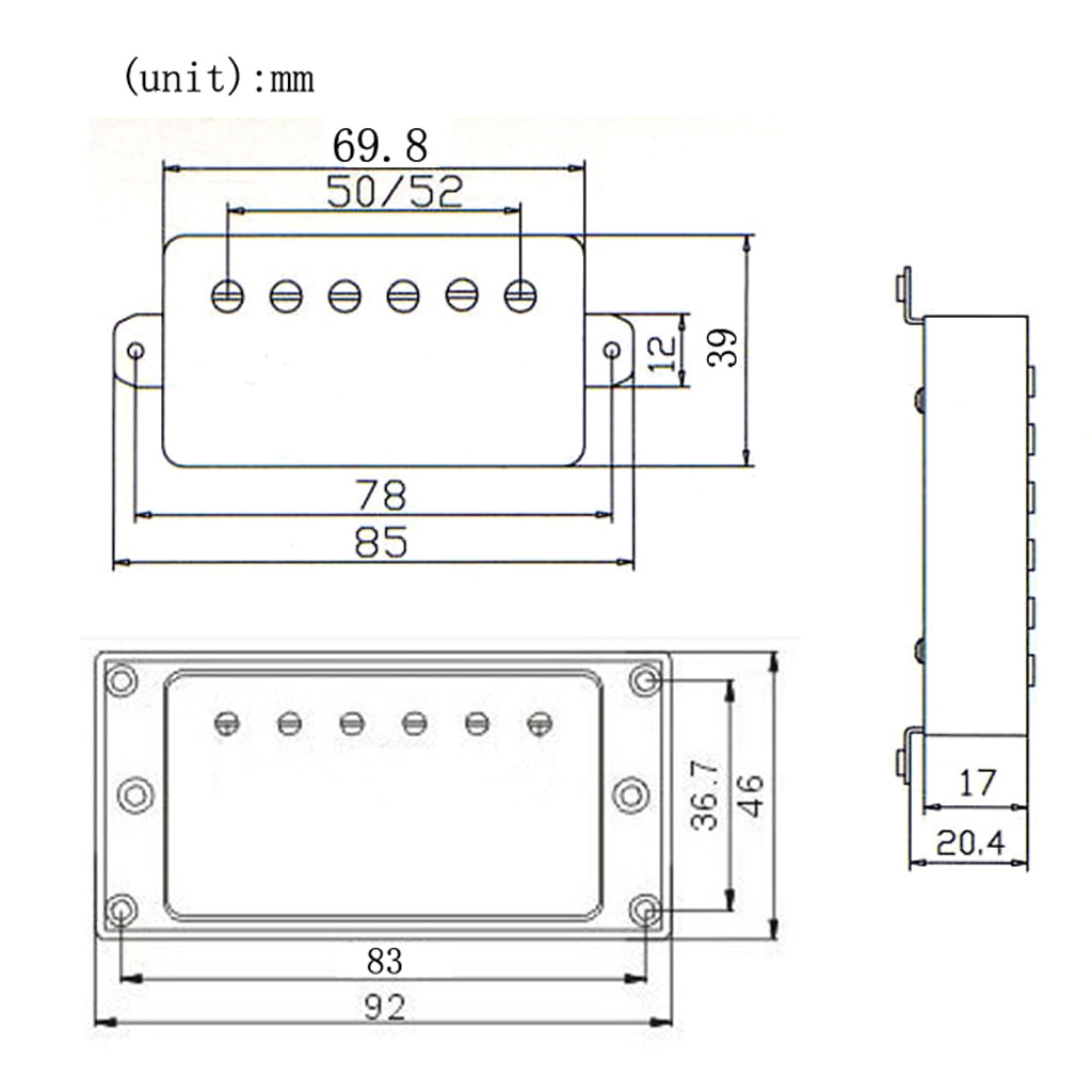 LeeQinersw 2 Pieces Double Coil Neck&Bridge Pickups with Tone&Volume Control Knobs for LP