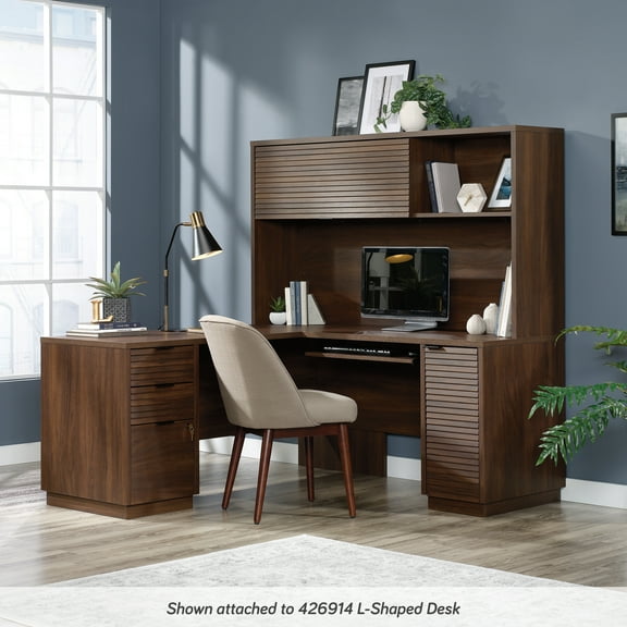 Sauder Englewood Engineered Wood Desk Hutch in Spiced Mahogany