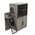 thumbnail image 1 of Cat Litter Box Enclosure with Platform, Double Layer Hidden Litter Boxes Furniture, Cat House with Ladder, 1 of 6