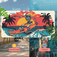 thumbnail image 5 of 1 Pcs 2D Flat License Plate Covers & Frames, Skeleton Surfing at Sunset For Decorative Front, Waterproof For Decoration Aluminum License Plate Covers & Frames Cover For Men Women, 12" X 6", 5 of 7
