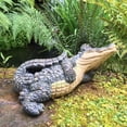 thumbnail image 3 of Homestyles Toad Hollow Lying Gator Home & Garden Alligator Beach Statue, 3 of 6