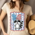 thumbnail image 4 of 4th of July Raccoon Shirt, Funny Animal Graphic Tee with Fireworks and Bow, White, Size XL, 4 of 6